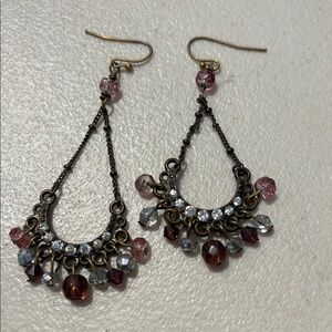 4/$20 Elegant Gold and Pink Dangle chandelier Earrings